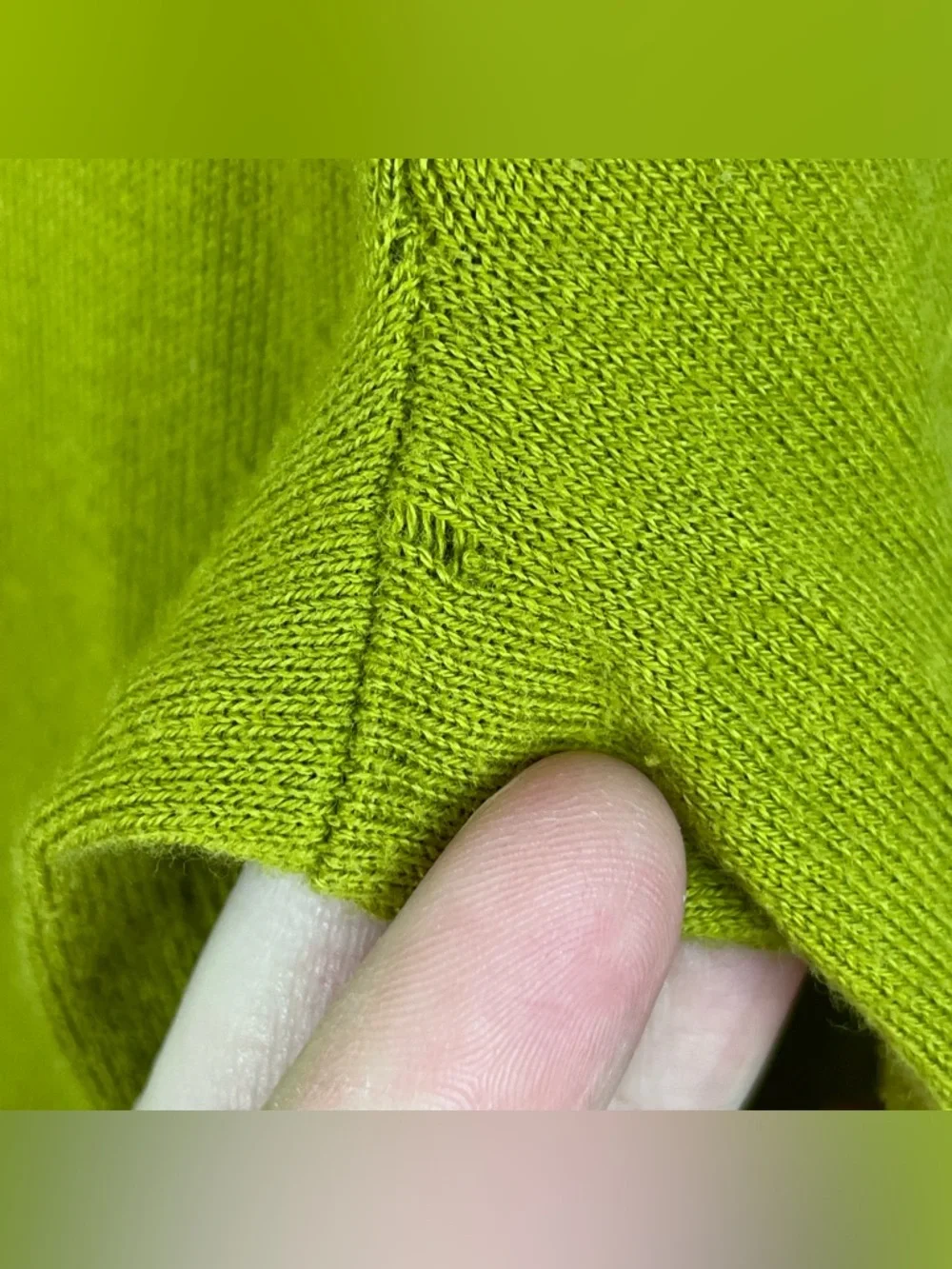 J. Crew Women's Large Chartreuse 3/4 Sleeve Button Front 100% Cotton Cardigan - Picture 9 of 16